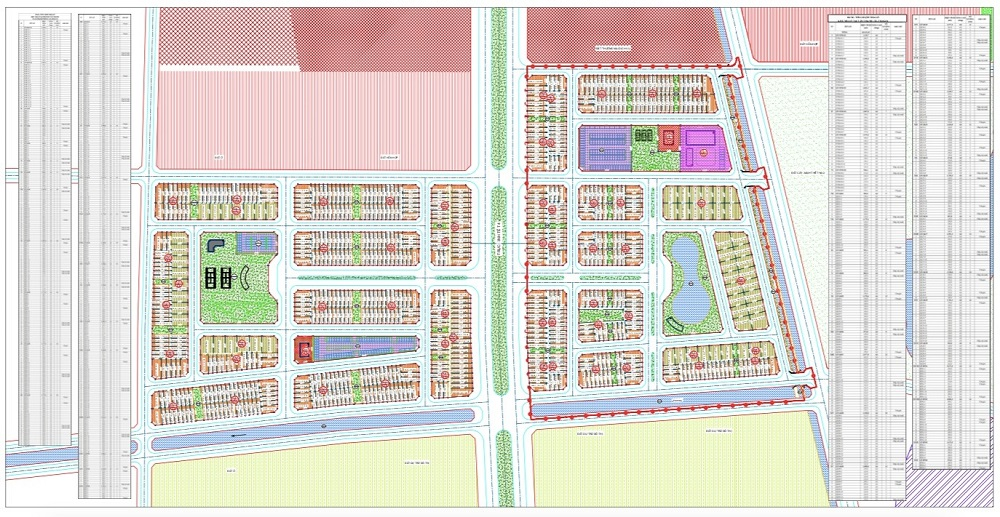 Mặt bằng và phân lô tại khu đô thị Tân Thanh
